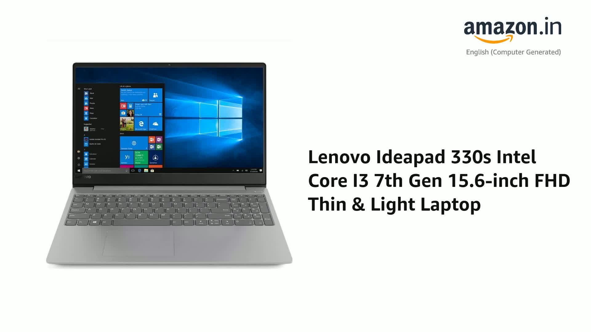 Lenovo Ideapad 330s Intel Core I3 7th Gen 15.6-inch FHD Thin